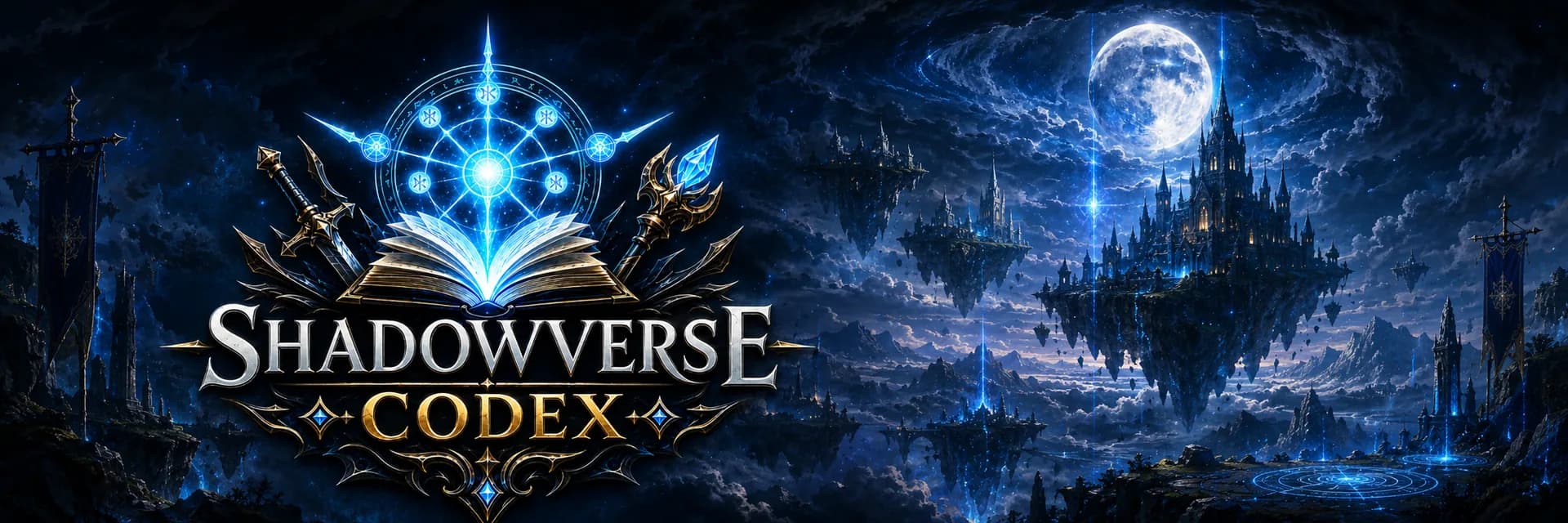 Shadowverse Codex arcane library above a floating fantasy city